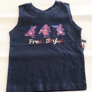 Tank Free Style toddler boys new size 2T cotton skateboarder Fun To The 4TH